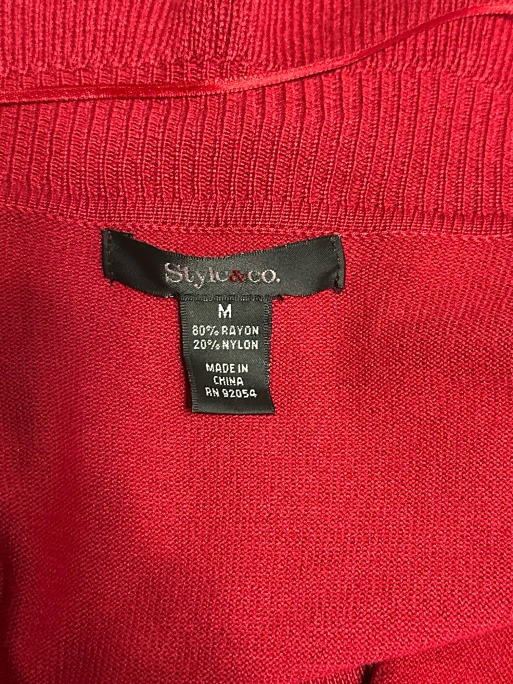 Style & Co. Red Ruffle Open-Front Cardigan - Picture 4 of 4